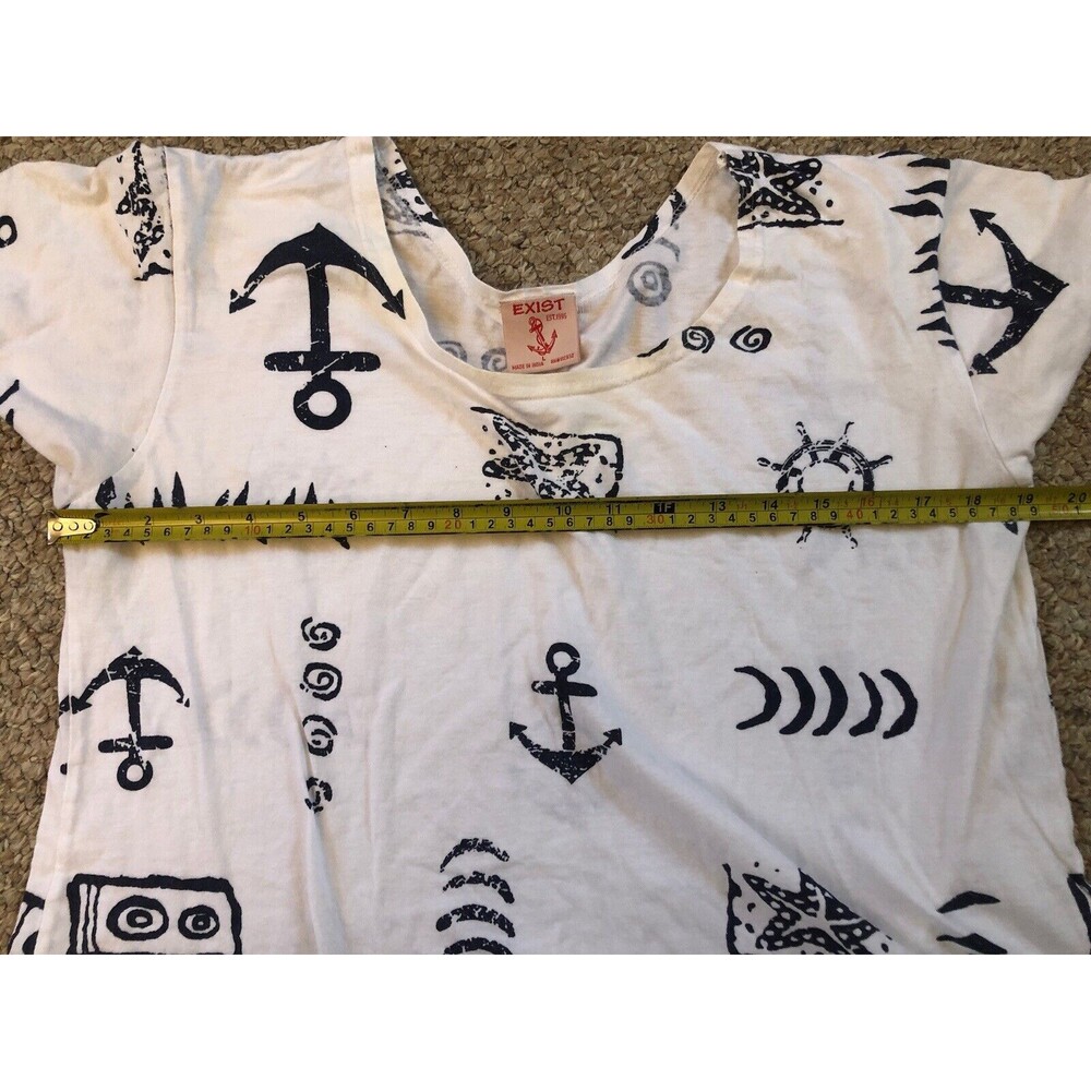 Exist Womens Short Sleeve Pullover Tunic Blouse White & Black Size LG - Picture 3 of 6